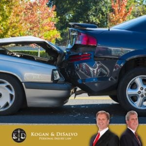 two cars in a fender bender in Boca Raton, Florida with attorneys Kogan and DiSalvo