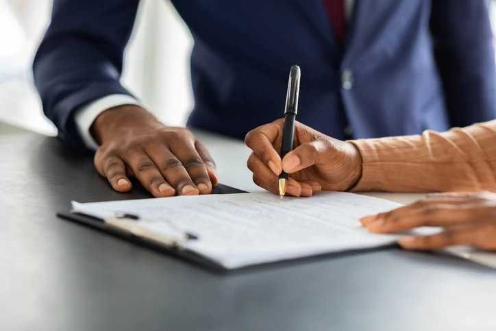 A person signing a settlement agreement