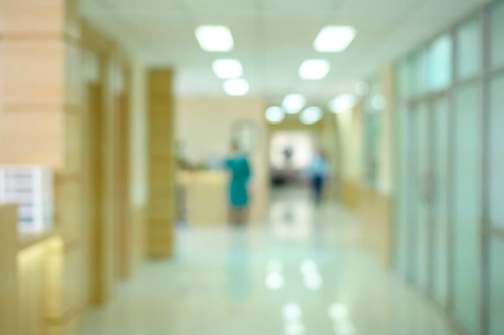 Blurred shot of a hospital lobby