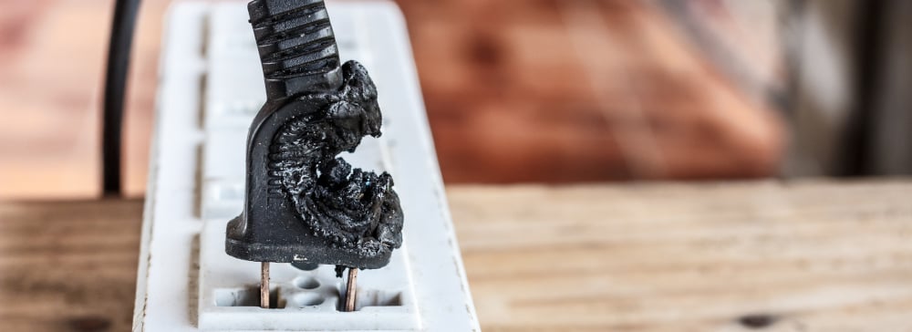 Electrical failure resulting in electrical plug burnt