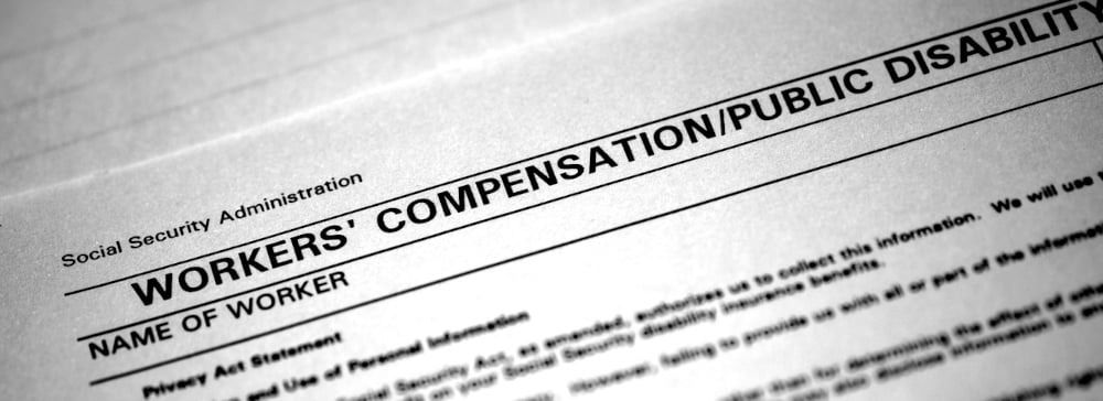 Header area of a workers' compensation application form