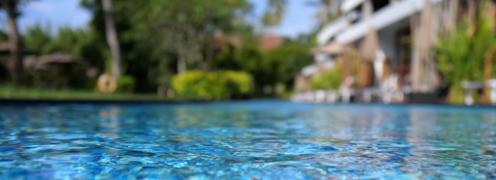 View from a pool above the water level