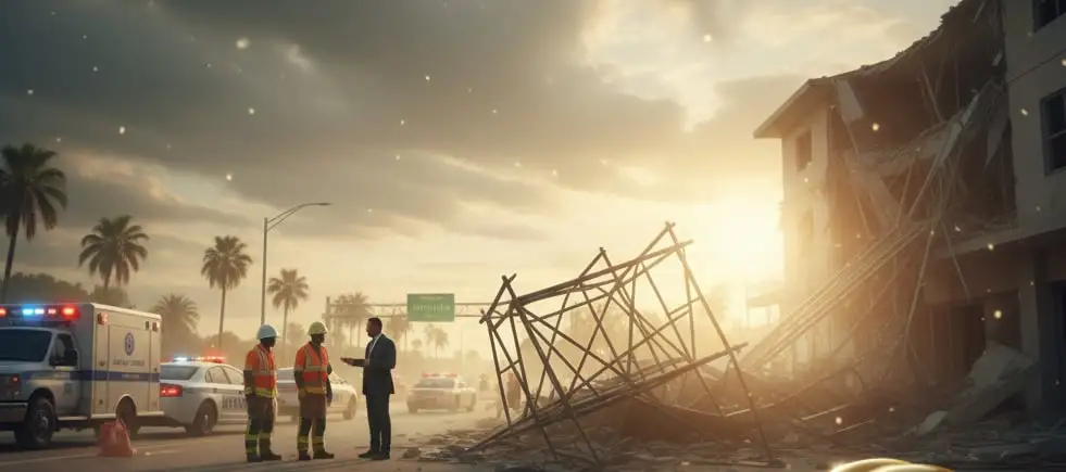 A construction accident scene