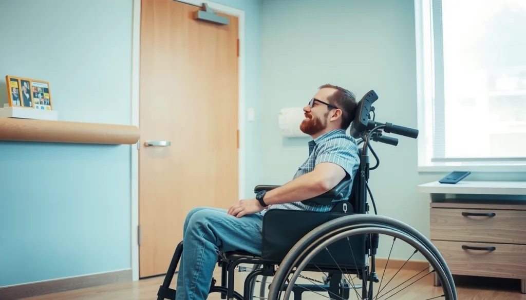 Hombre parapléjico en una silla de ruedas