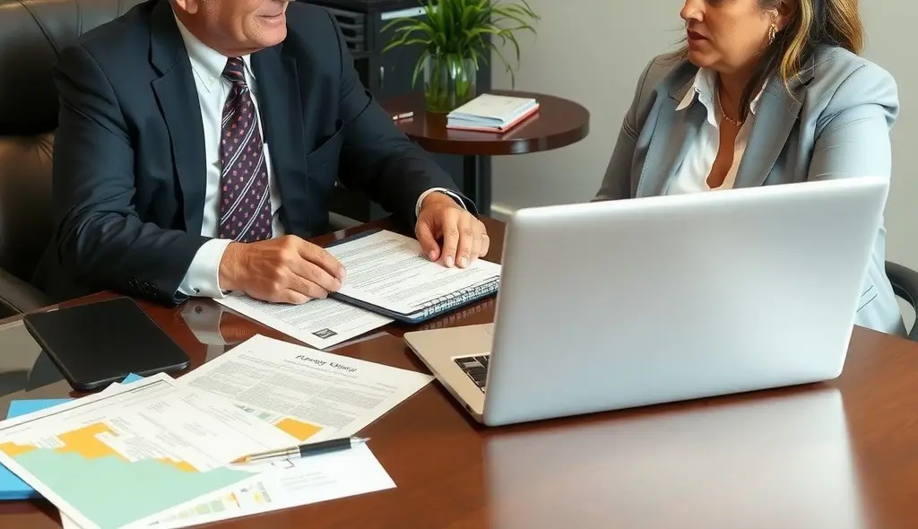 a personal injury attorney consulting with a client