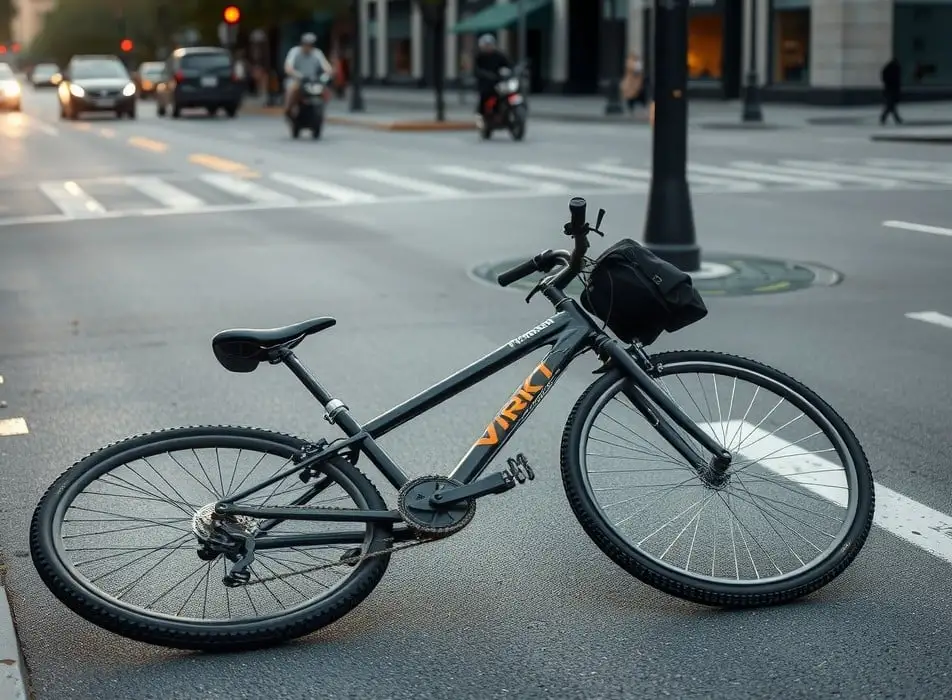 Bicycle on a street symbolizing a bicycle accidents