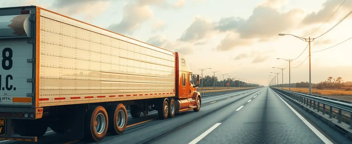 camión conduciendo con cuidado para evitar un accidente