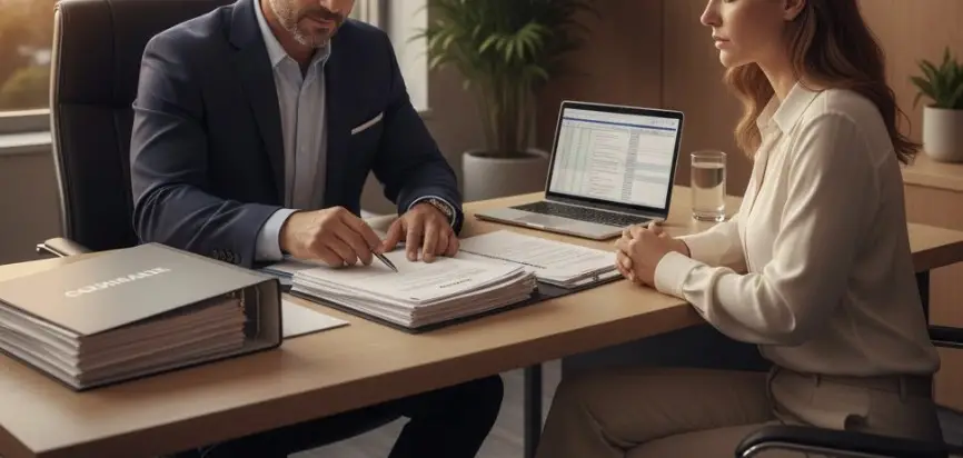 A professional Florida personal injury attorney reviewing insurance documents